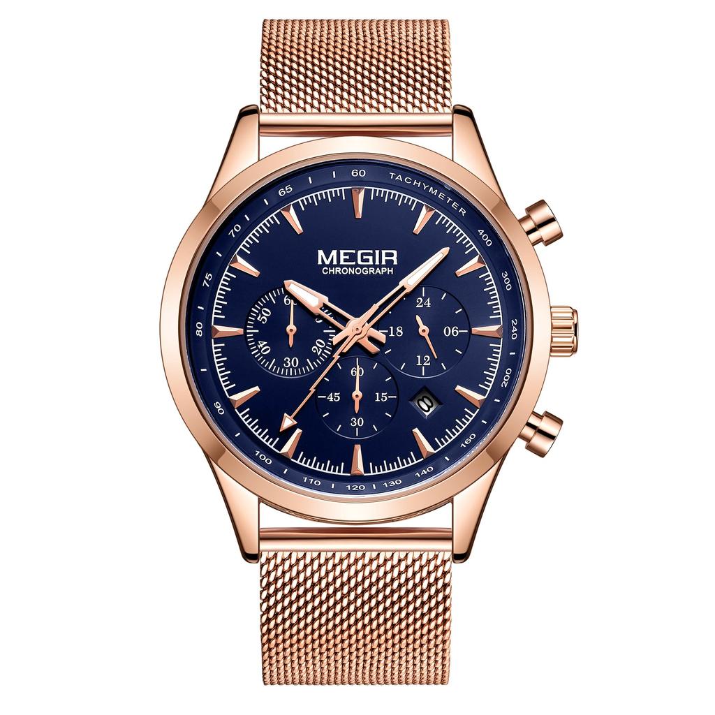 MEGIR Luxury Business Watches for Men Waterproof Men's Casual Quartz Wristwatch Chronograph Date Clock 24-hour Relogio Masculino 2153