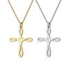 Catholic Gold Plated Hollow Passion Cross Pendant Necklace For Women Stainless Steel Christian Jewelry