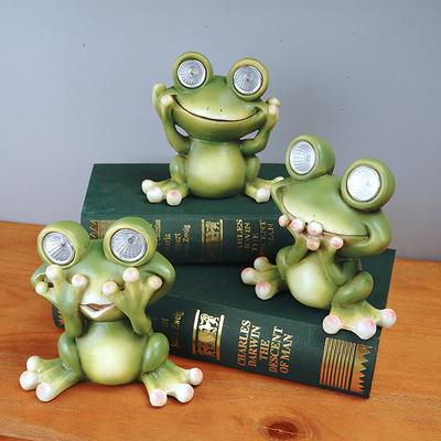 Kurbağa Süsü Güneş Enerjili Işık Ev Dekorasyon Aksesuarları Kawaii Reçine El Sanatları Masaüstü Figürleri Oturma Odası Dekorasyonu Çocuk Odası Süsleri