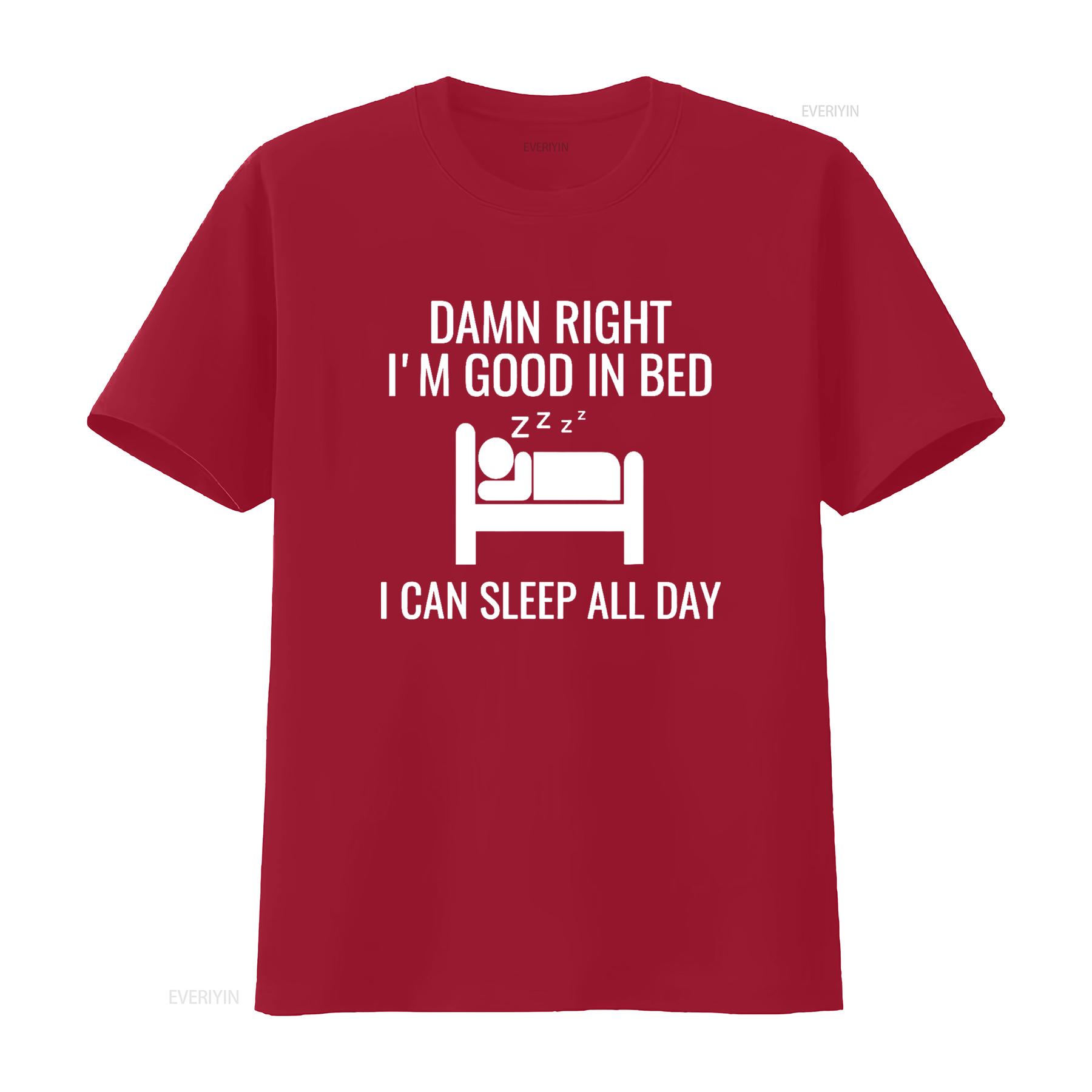 Funny Sleep T Shirt Good in Bed all day Napping Nap vintage Washed homme graphic Casual Soft designer clothes Slightly S