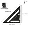 New 7Inch Triangle Ruler Measurement Tool Aluminium Alloy Carpenter Tools Inch Metric Angle Ruler Speed Square Woodworking Tools