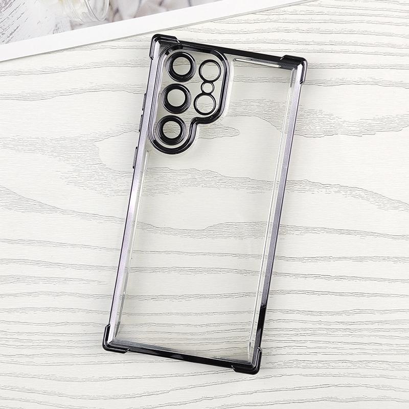 Luxury Shockproof Clear Soft Case For Samsung Galaxy S25 Edge S24 S23 FE S22 Ultra Plus S25+ Plating Transparent Cover TPU Shell