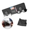 Car Sunglasses Holder with 2 Glasses Clips and 3 Card Attaches to Sun Securely PU Magnetic Easy to Large Size Car Free Glasses Cleaning Cloth Included