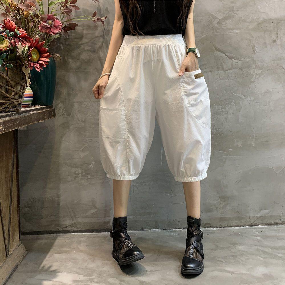 Women's Summer Washed Seven-Point Lantern Pants Loose Casual Versatile Eight-Point Harem Pants