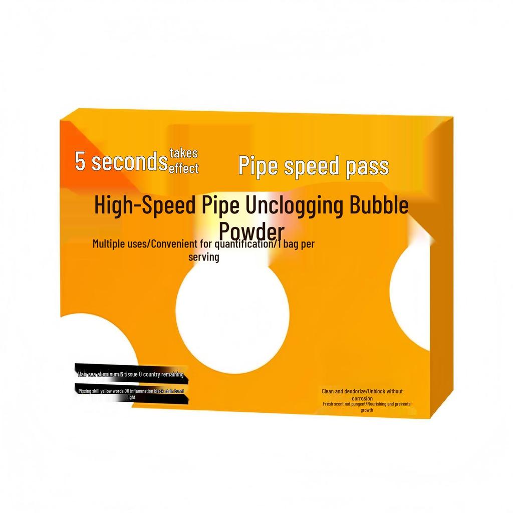 Pipe Cleaning Foam Powder: Unclogs Toilets & Dissolves Grease Quickly in Kitchen Drains