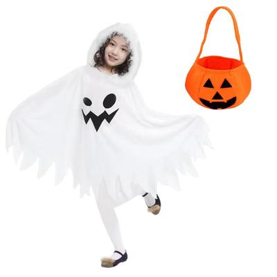 Limspace Halloween Cosplay Costume for Kids, Ghost Costume, Transformation Cloak, Poncho Cape with Hood, Cute for Girls, Theater, Stage, School