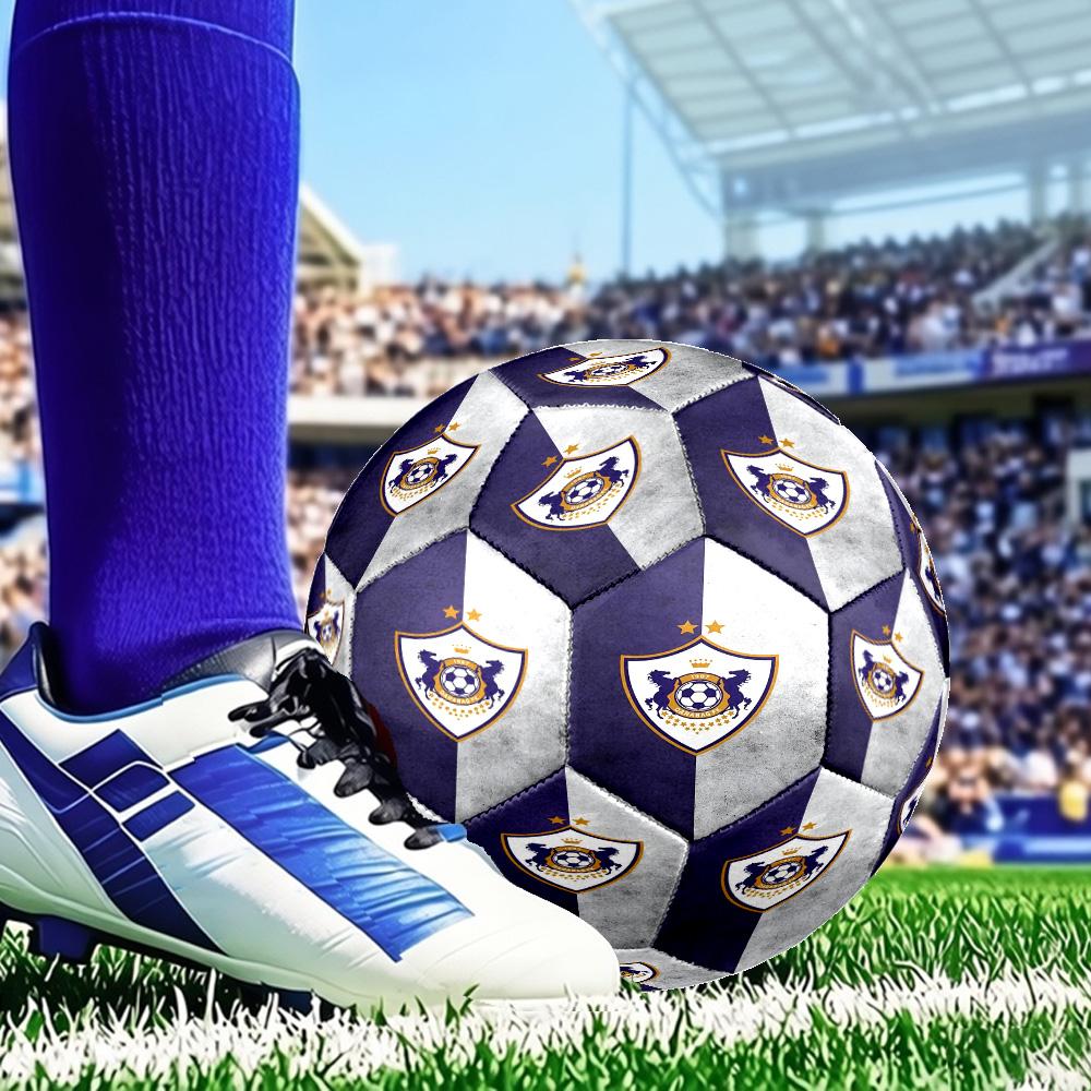Qarabag Golden Crested Football Emblem Size 5 Soccer Ball,Indoor/Outdoor Suitable for Training Matches Tournaments Practice Games Gift for Fan