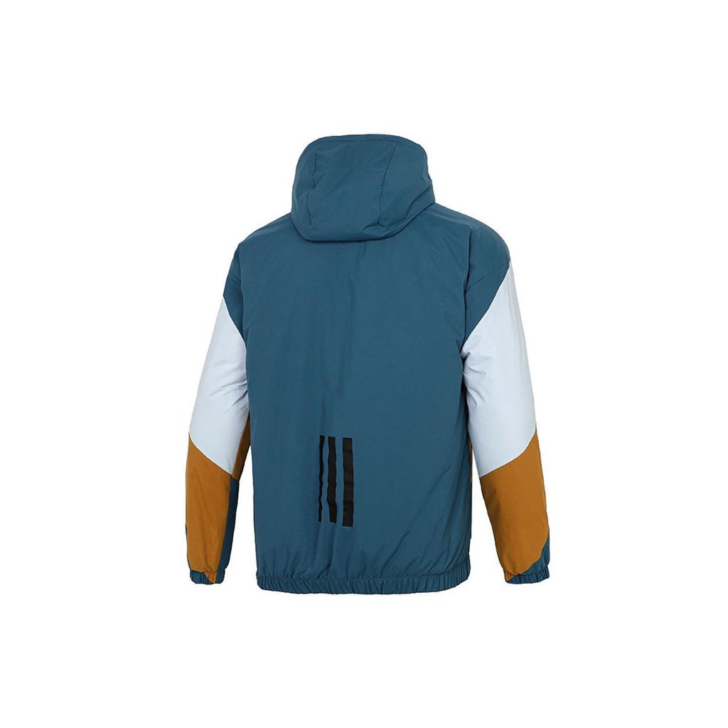 adidas Giacca Calda in Cotone con Patchwork Color Block Uomo Capispalla Blu Militare GT7396