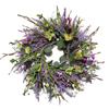 Spring Lavender Wreath Artistic Wall Door Window Wreath Decoration 61cm Diameter for Housewarming
