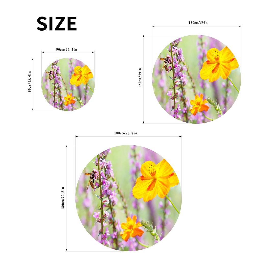 Frühlingsblumenmuster Runde Form Fußmatten Küche Flur Läufer Teppich Schlafzimmer Wohnzimmer Weicher Teppich Rutschfester Bereichsteppich