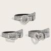 Belt For Women Men Y2K, Rhinestone Buckle Waist Strap Western Cowboy Shiny Pu Leather
