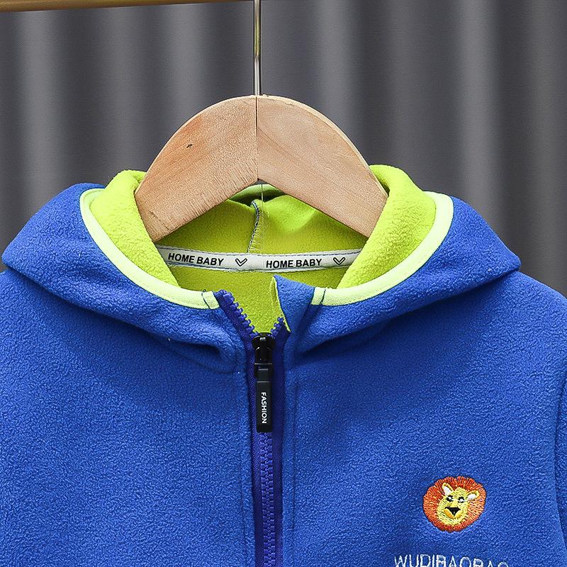 Jachetă cardigan nouă din lână polară pentru copii băieți fete, iarnă, copii, caldă, cu glugă, paltoane pentru bebeluși, îmbrăcăminte exterioară casual pentru copii mici