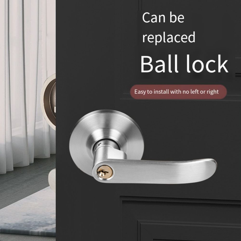 Interior Reversible Door Lock Lever Satin Brass Finish Hardware Lockset  for Bedroom