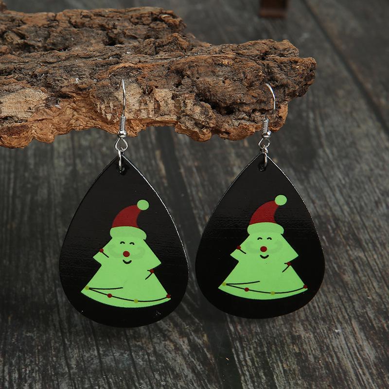 Kreative Weihnachtsmann Rote Mütze Fluoreszierende Ohrringe für Damen