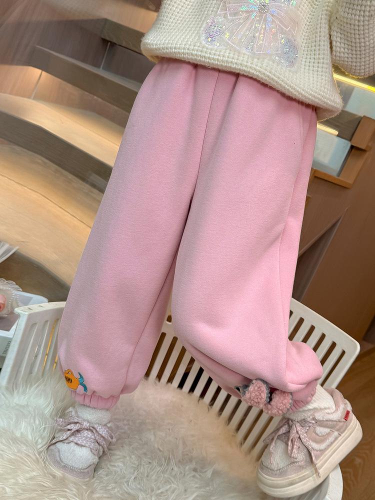 Mädchen Fleecegefütterte Hasen-Sweathose für Frühling & Herbst - Vielseitige, Dicke Winterhose für Babymädchen