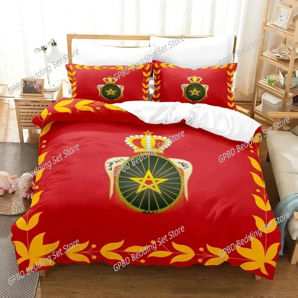 3D Print Morocco Flag Bedding Set For Bedroom Soft Modern Bedspreads Comefortable Kids Duvet Cover Quilt Cover And Pillowcase
