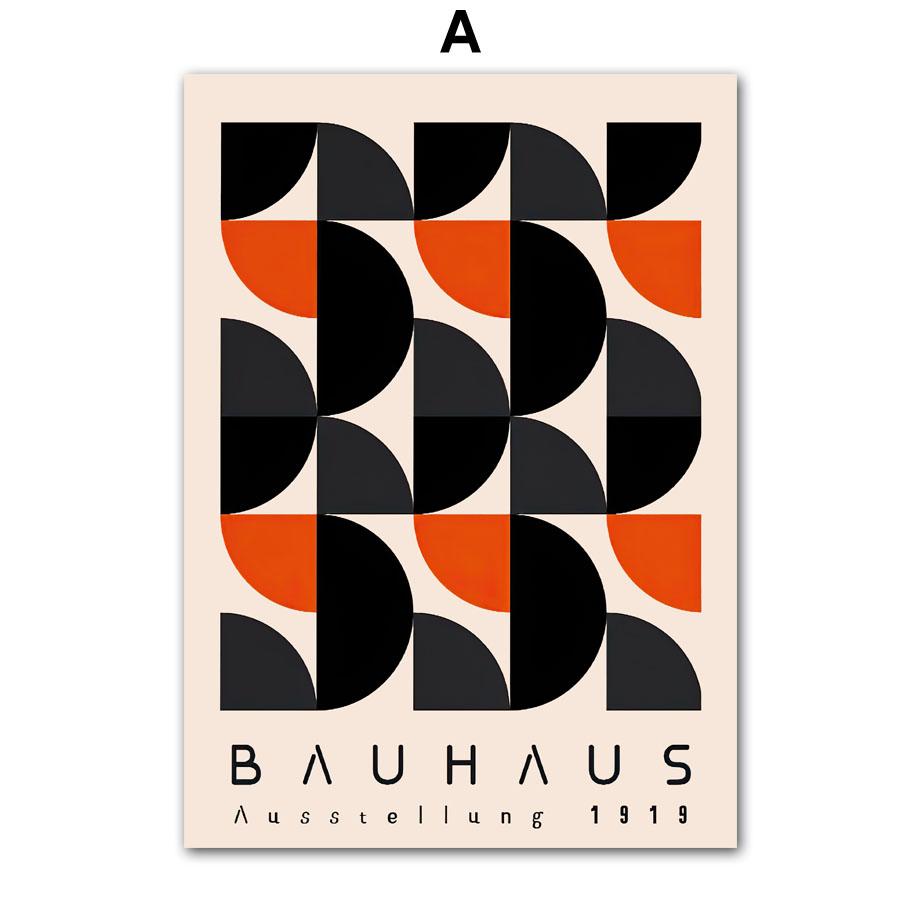 Bauhaus Geometrische Linien Regenbogen Wandkunst Poster Drucke Nordisch Abstrakt Leinwandgemälde Hotel Bar Bilder Für Wohnzimmer Dekor