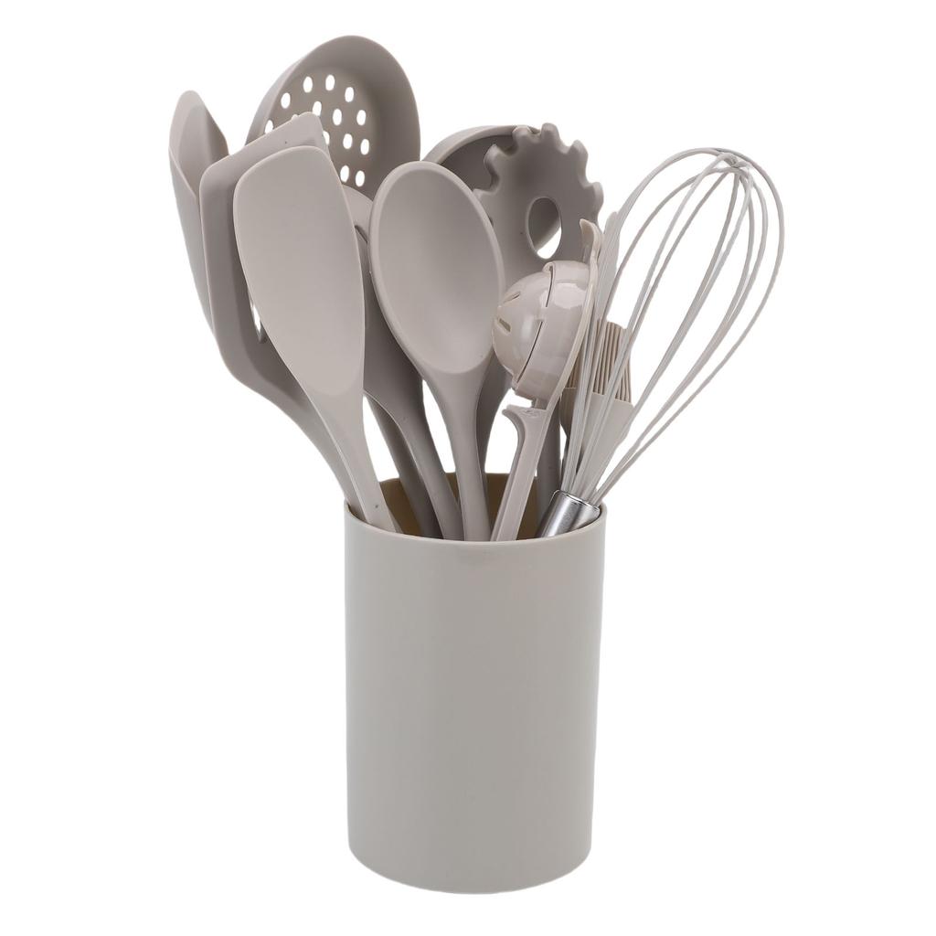 Kitchen Utensils Set Silicone Heat Proof Anti Scald Spatula Spoon Whisk Kitchen Gadgets Tools with Holder for Cooking