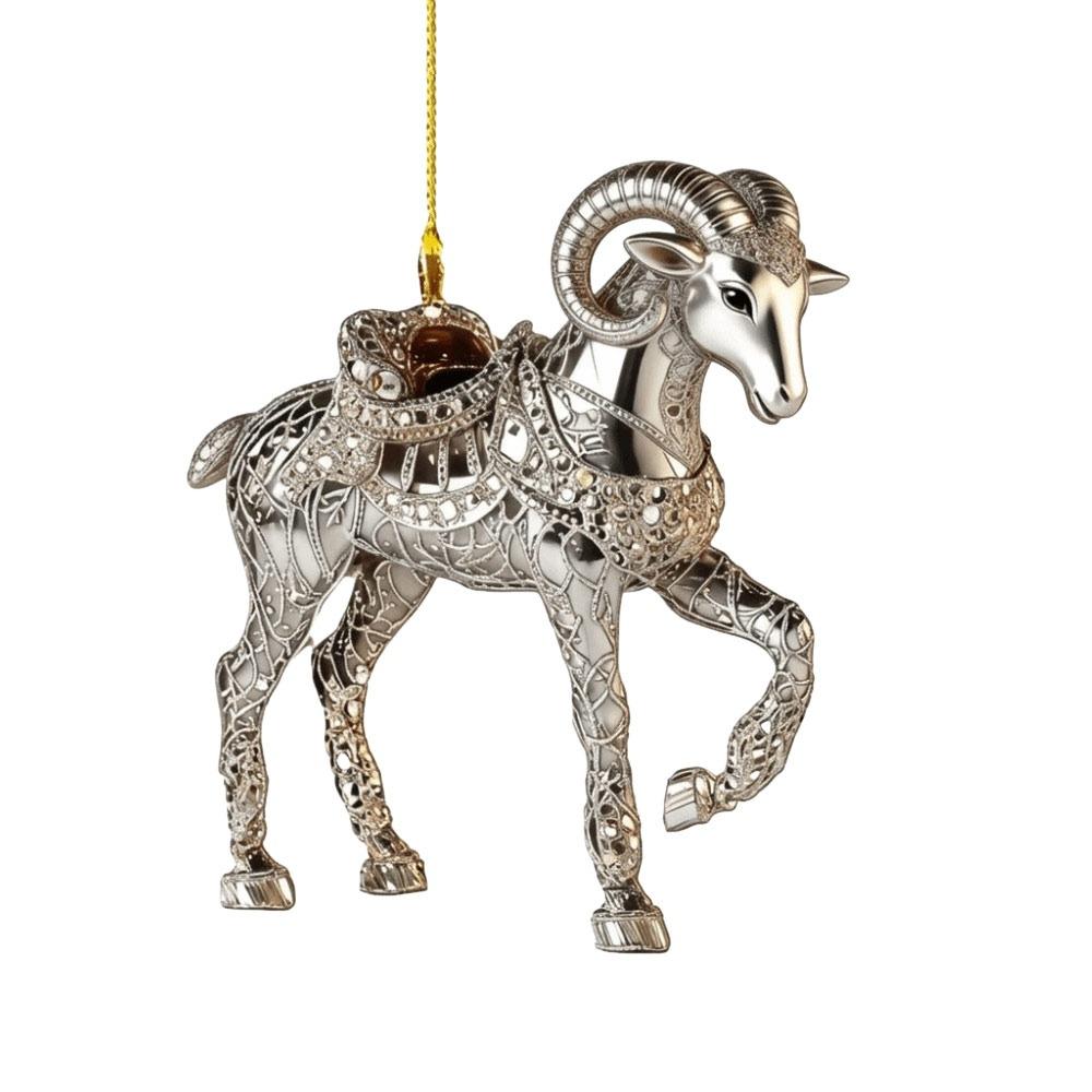 2D Flat Goat Pendant Shining Animal Hanging Decoration Zodiac Goat Souvenir  Shop Window Display