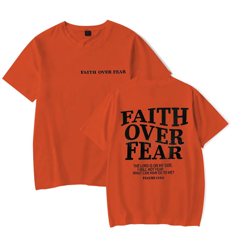 Faith Over Fear Christian T-shirts for Men Women Teen Boy Girl Summer Clothes Trendy Gift for Christian Faith Merch T-shirt Tops