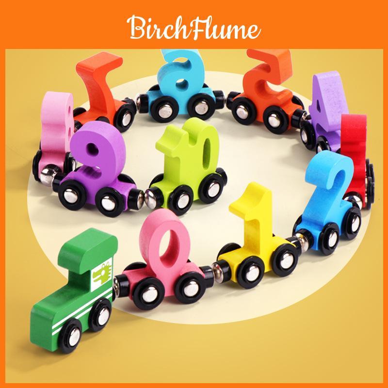 Wooden Magnetic Train With Number Blocks For Early Education Kids Development