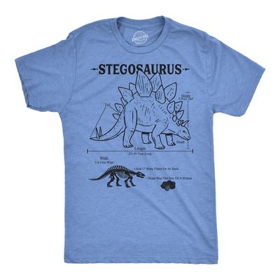 Mens Funny T Shirts Stegosaurus Infographic Awesome Dino Tee For Men
