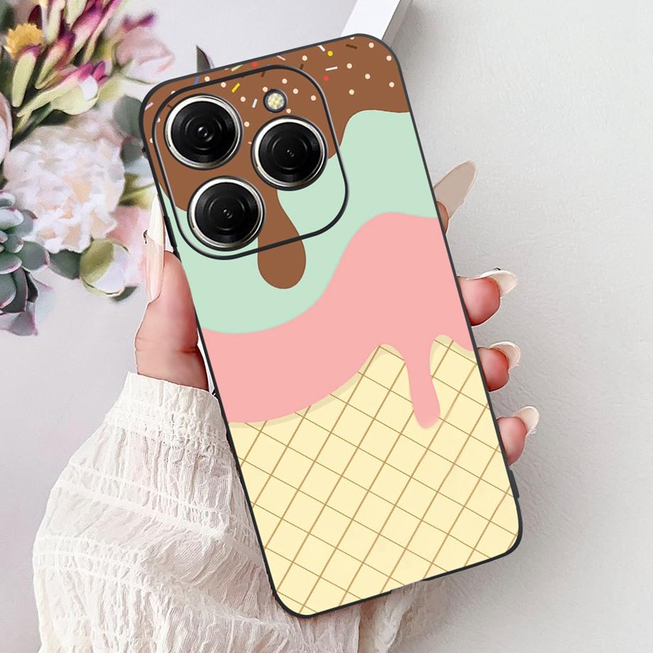 Dragon Koi Fish Landscape Phone Case For Tecno Spark 20 Pro Spark 20 20c 20Pro Plus Back Cover Soft TPU Cartoon Bumper KJ7 KJ6