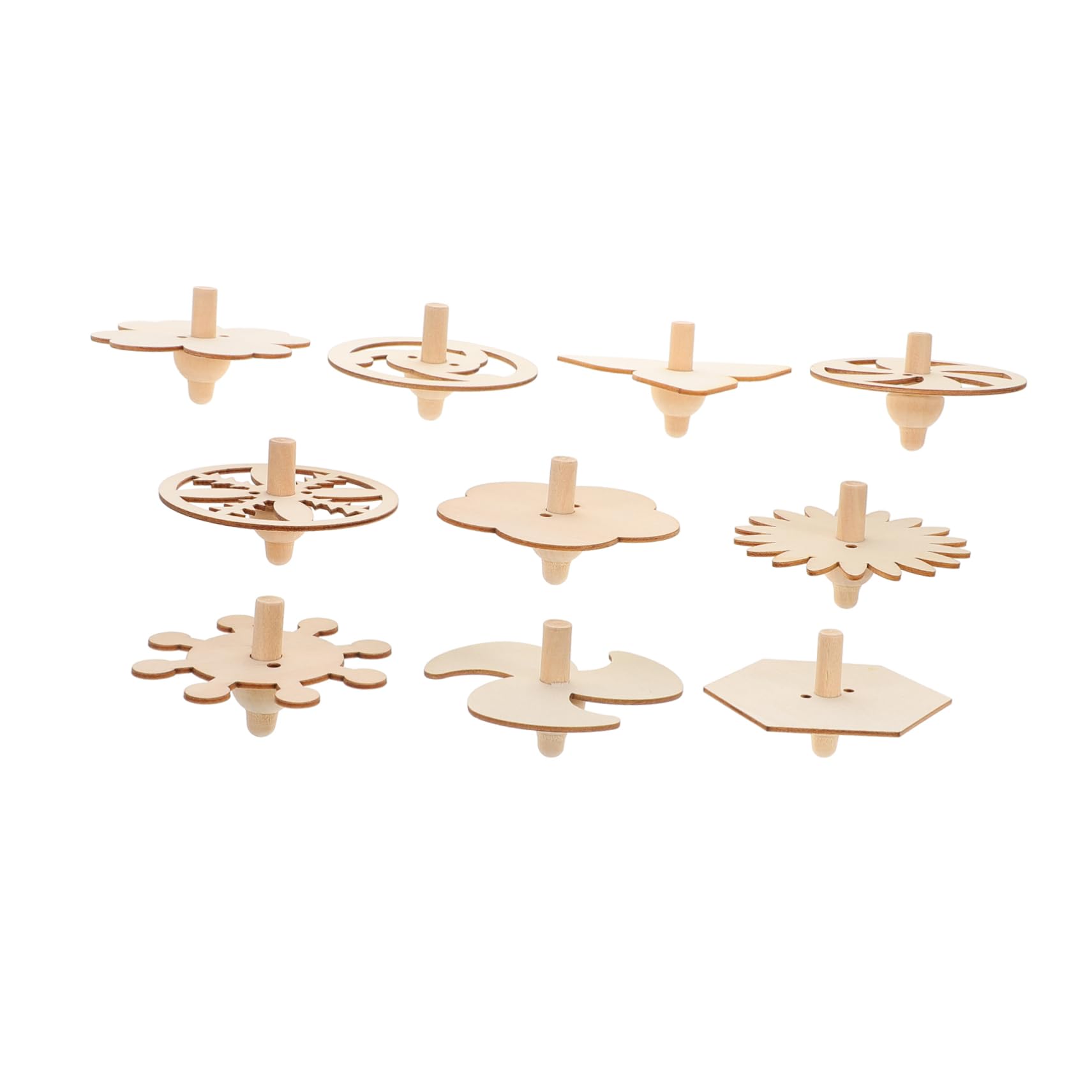 

VICASKY 10 Pieces Wooden Spinning Tops for DIY Unpainted Craft Gyroscope Handmade Wooden Toys for Party Favors and Preschool Projects Kids,