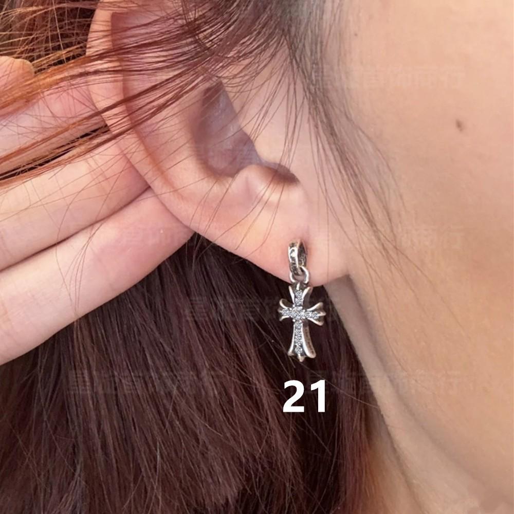 Cercei atârnători New Cross G-Dragon cu diamante colorate pentru bărbați și femei, Cupru alb, Argint thailandez, Ac din argint s925