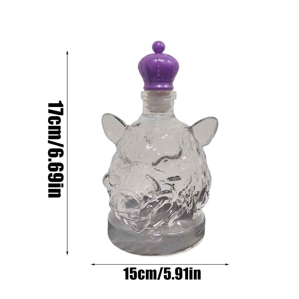 Wine Bottles Whiskey Wild Boar Glass Wine Bottle Artistic Alcohol Dispenser For Bourbon Vodka Tequila Brandy Drinks Shelf Party
