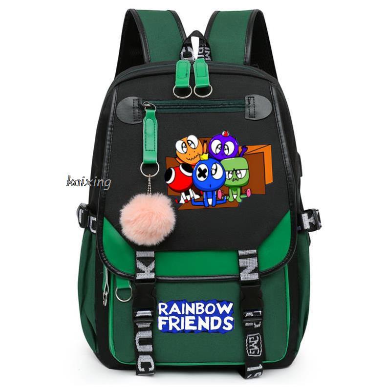 Usb Girls Backpack Rainbowfriends School Bag Young Ladies Travel Bag
