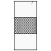 Vidaxl Shower Wall, Transparent ESG Glass, 80X195 Cm, Black