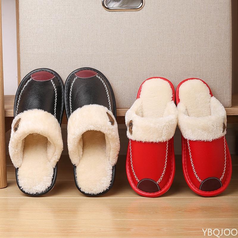 Fashion Waterproof Cotton Slippers for Women's Winter Dormitory Home  Household Use Cold Warm Anti Slip Soft Women's Cotton Slippers