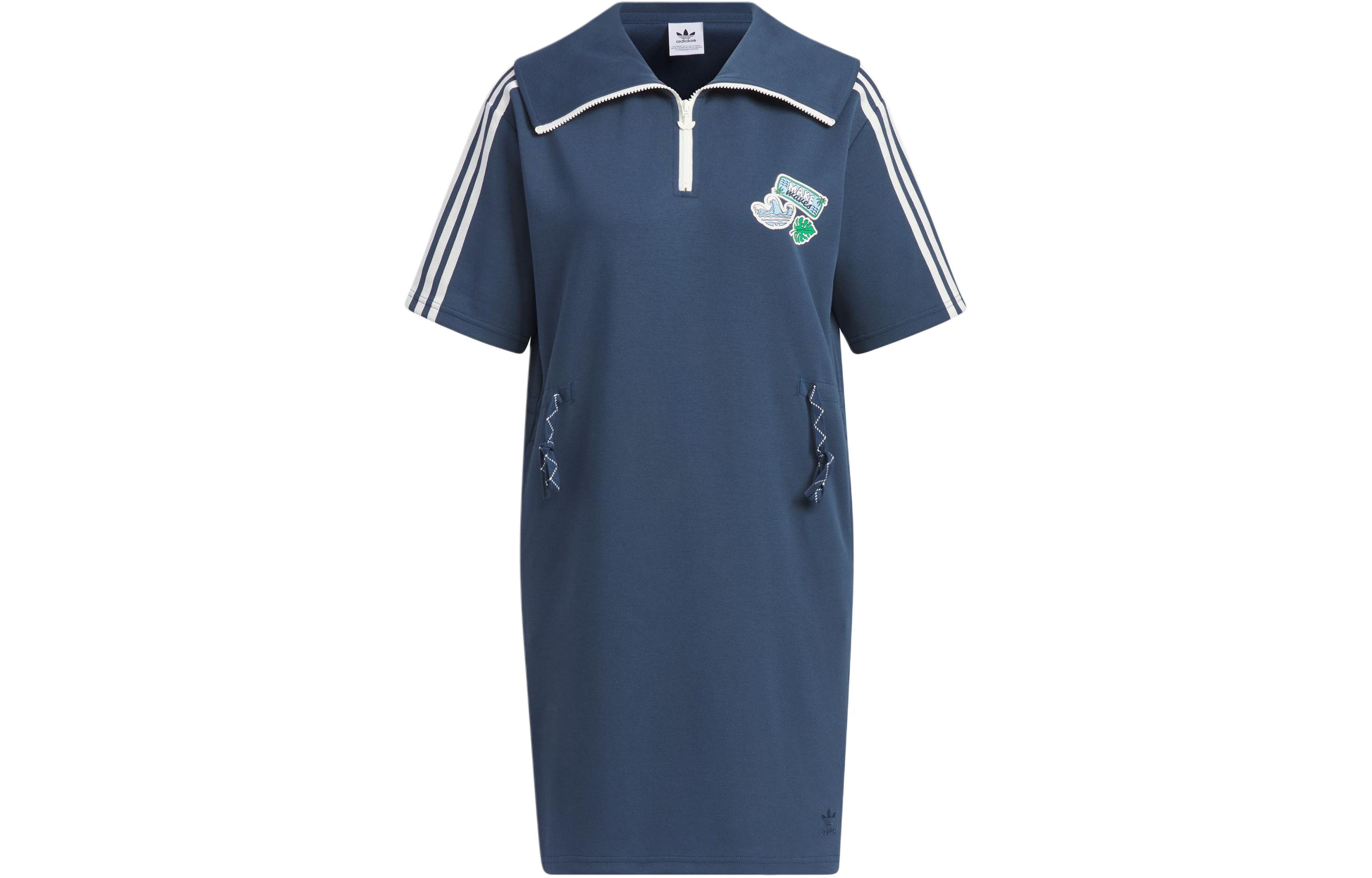 Adidas Originals Short Sleeved Dress Women s Navy Blue IW6305 S