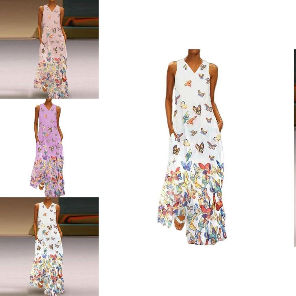 Elegant Women Sleeveless Bohemia Long Maxi Dress For Summer Beach Parties In Plus Sizes