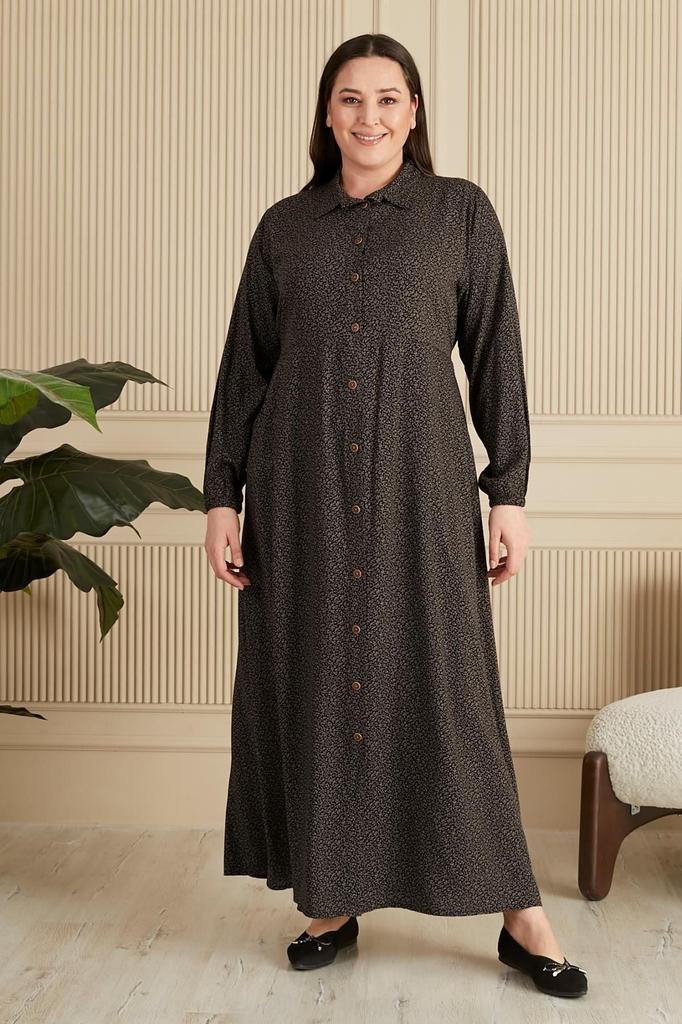 Damska sukienka w dużym rozmiarze Plus Size Chrupiący wzór Letnia sukienka hidżab