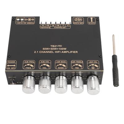 2.1 Channel Bluetooth Power Amplifier Board 50Wx2 Plus 100W Interference Resistant Bluetooth 5.2