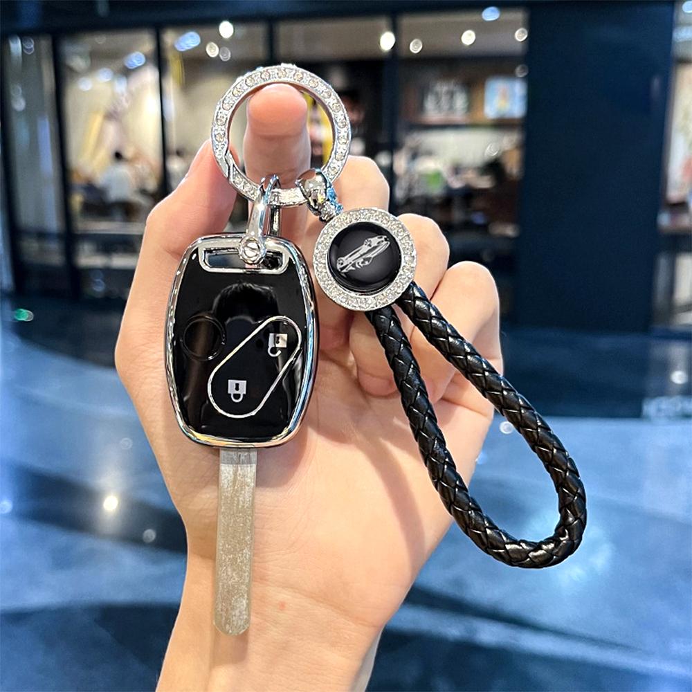 2/3 Buttons Silver Edge Auto Shell Fob For Honda CRV CR-V Pilot Insight Ridgeline Accord Civic TPU Car Remote Key Case Cover