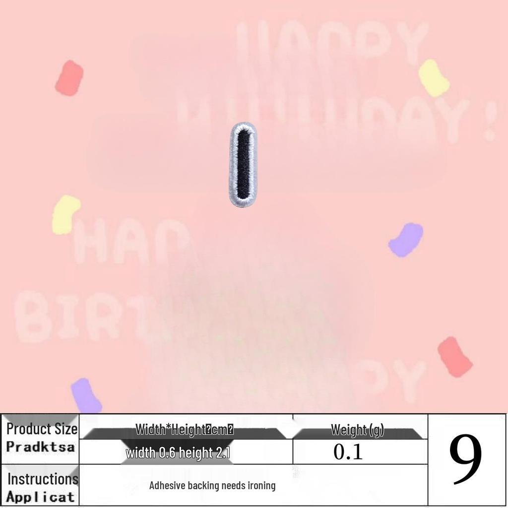 Black English Letter Iron-On Embroidery Cloth Patch for Clothing