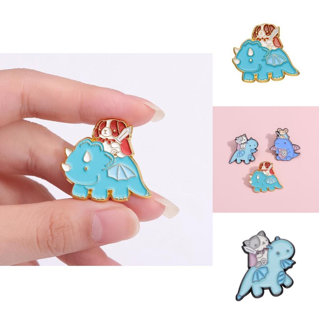 Cartoon Mice Dinosaurs Dogs Cats Animal Alloy Brooch Ornament Decoration Gift
