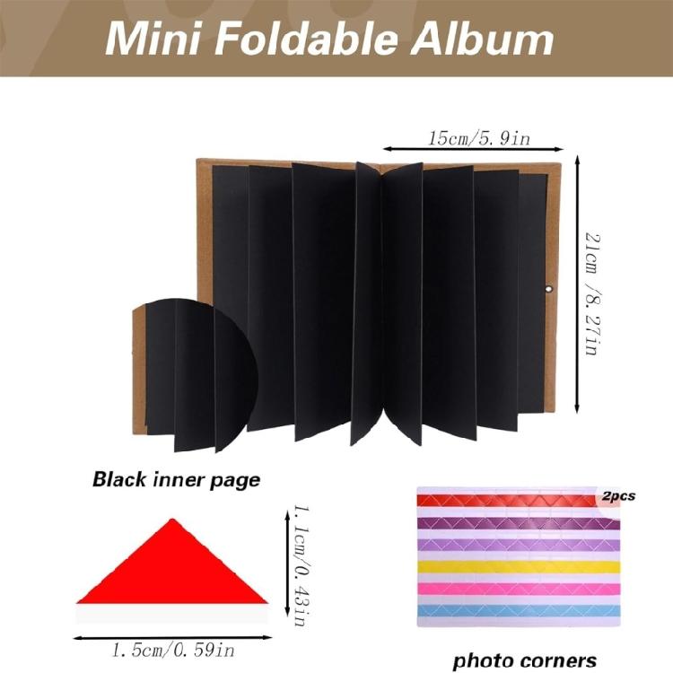 DIY Folding Photo Album Small Scrapbook Memory Book with Sticker for Graduation Birthday or Wedding Anniversary Gift