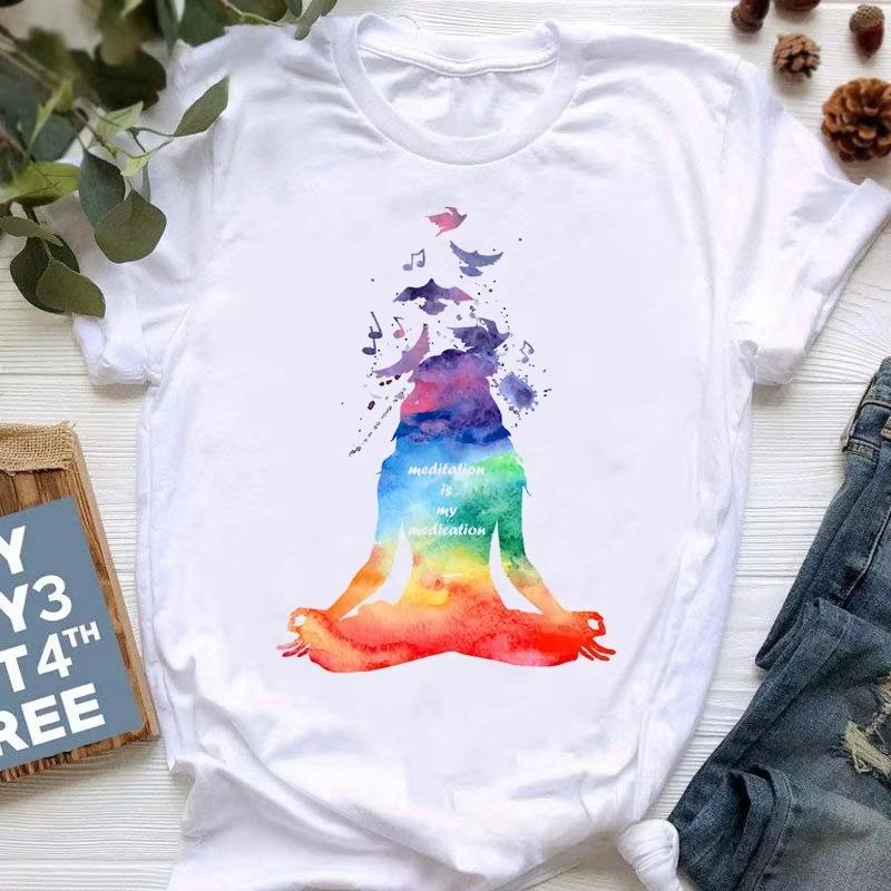 Unisex Tshirt Yoga Meditation Spiritual Graphic Tee Crew Neck Short Sleeve Unisexdala Succulent Llama Watercolor Print Casual Top