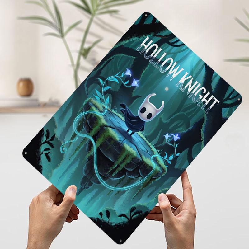 

Игровой плакат из жести Hollow Knight Индивидуальное настенное искусство Винтажные ретро металлические знаки для декора спальни Комната Wand Deko Мужская берлога 7.9x11.8In(20x30cm)