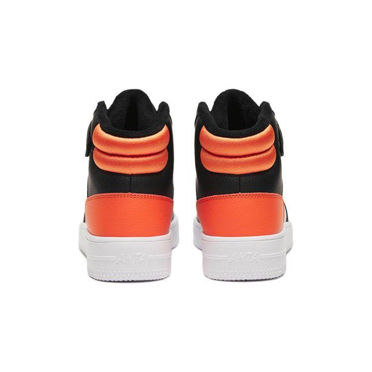 Anta Comfortable Fleece Lined Warm Simple Versatile High Top Sneakers Kids Sneakers Orange White Black A312246932J-3