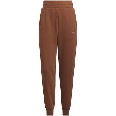 Einfarbige Jogginghose mit elastischem Bund, Slim Fit, Damen-Unterteil, Braun IX6789