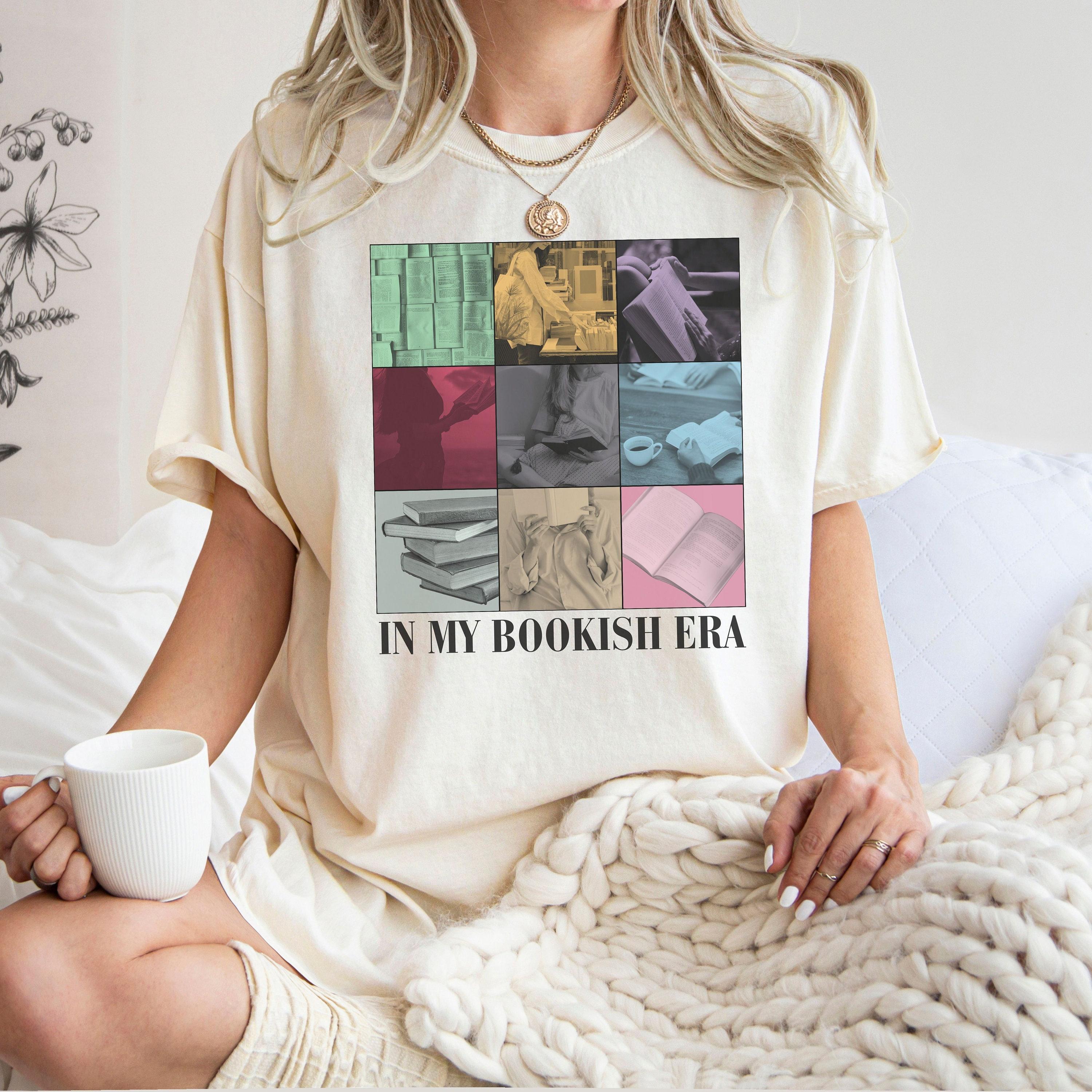 

2026 Summer Womens in My Bookish Era TShirt Cotton and Breathable Short Sleeve Oversized Loose Casual Love Books Gift for Her S