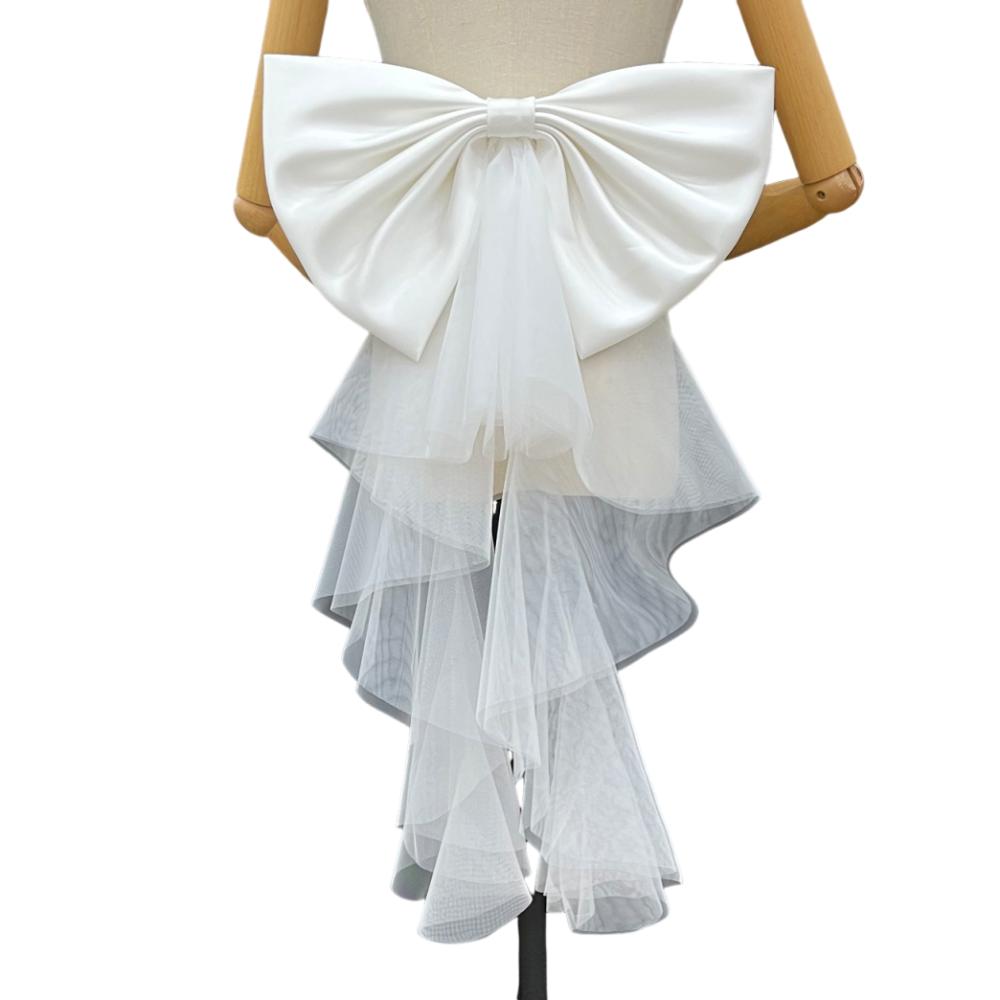 Однослойный Элегантный Свадебный Пояс Сатиновая Сетка Свадебные Аксессуары Вечерняя Вечеринка белый