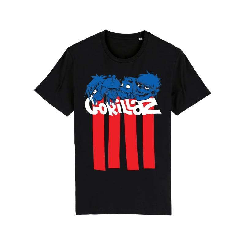 Summer (Virtual Band) Gorillaz Hip-Hop American Retro Polyester Casual Short-Sleeved Round-neck T-Shirt