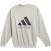 Adidas 2024 Collection Chapter Solid Color Logo Print Crew Neck Sweatshirt Unisex Tops Sesame IN7698