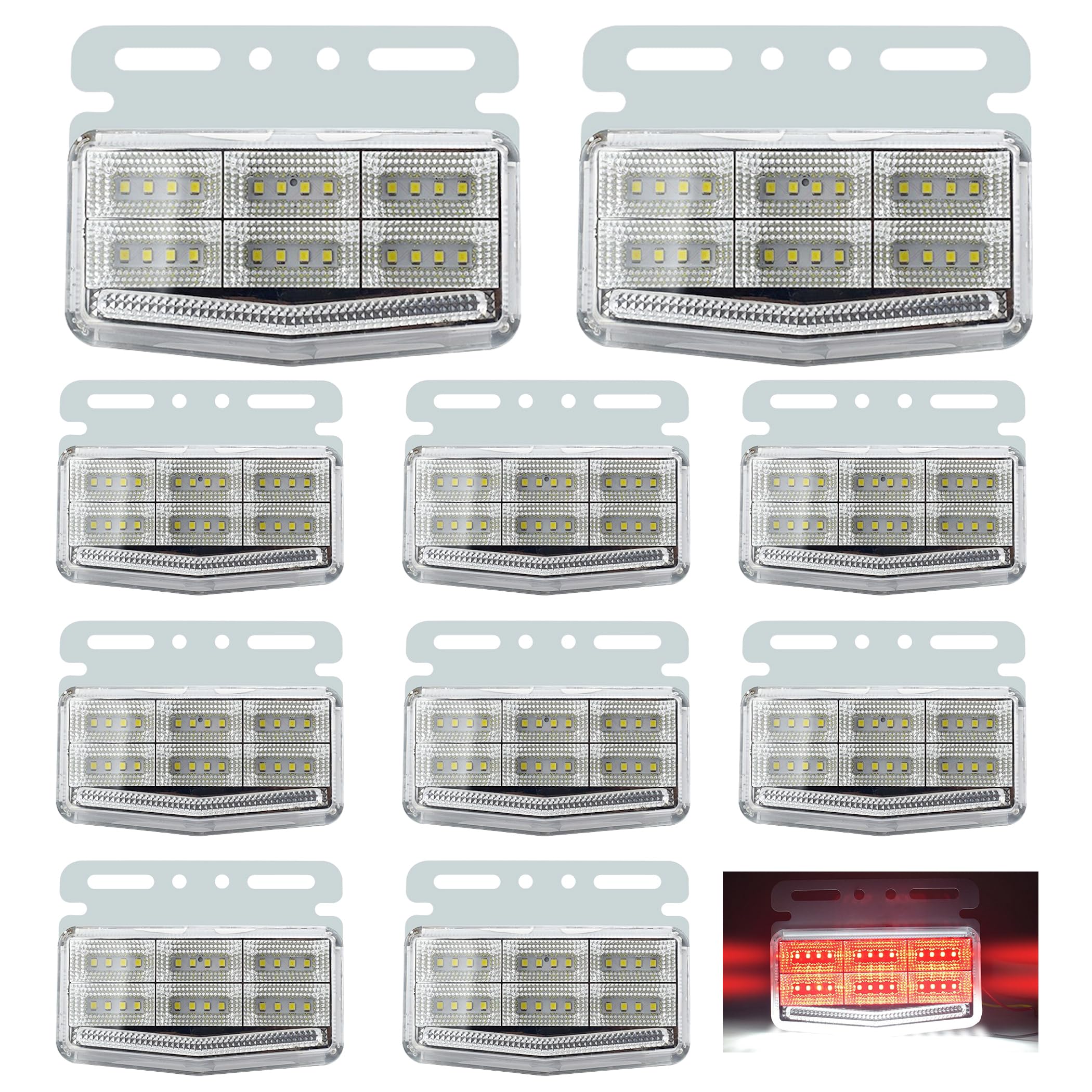 

Lezalic High Brightness LED Truck Side Marker 24V Set of 10 Waterproof Dustproof 42 Side Marker LED Custom красный